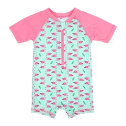Leveret Baby One Piece Rashguard Flamingo