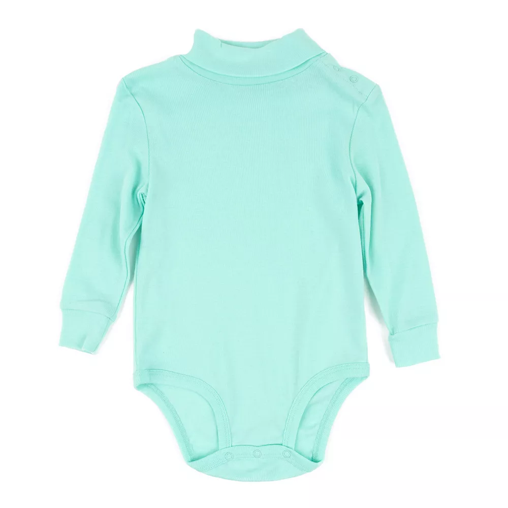 Leveret Baby Turtleneck Bodysuit Classic Solid Color - Image 6