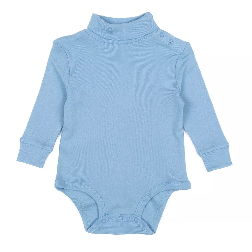 Leveret Baby Turtleneck Bodysuit Classic Solid Color - Image 3