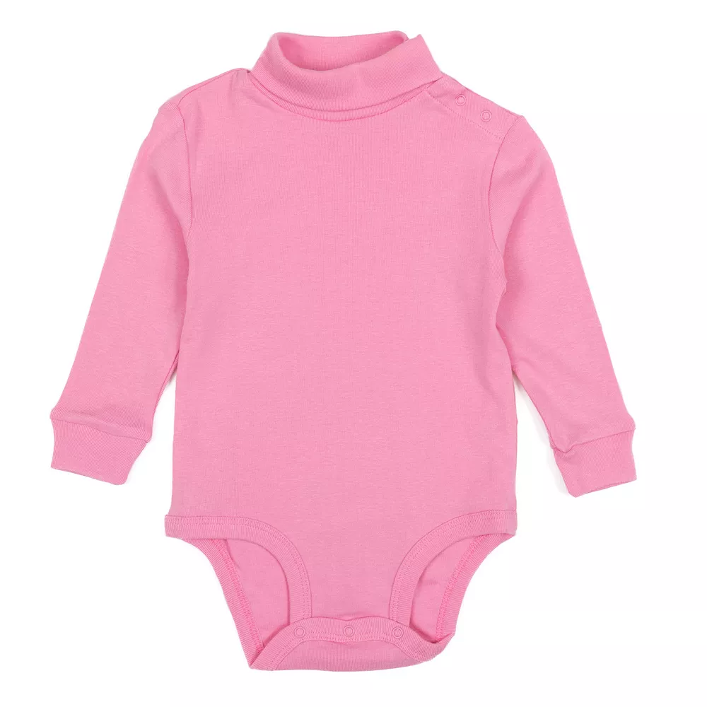 Leveret Baby Turtleneck Bodysuit Classic Solid Color - Image 2