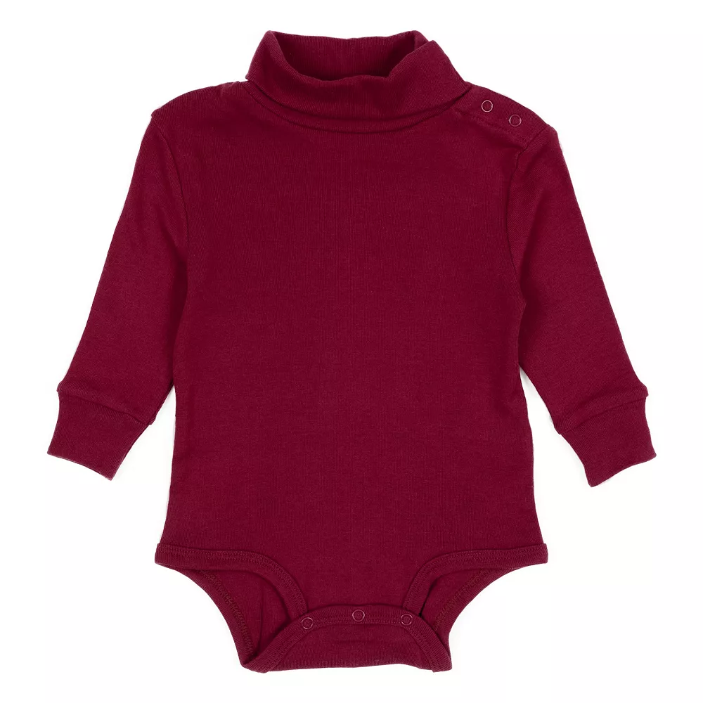 Leveret Baby Turtleneck Bodysuit Classic Solid Color - Image 7