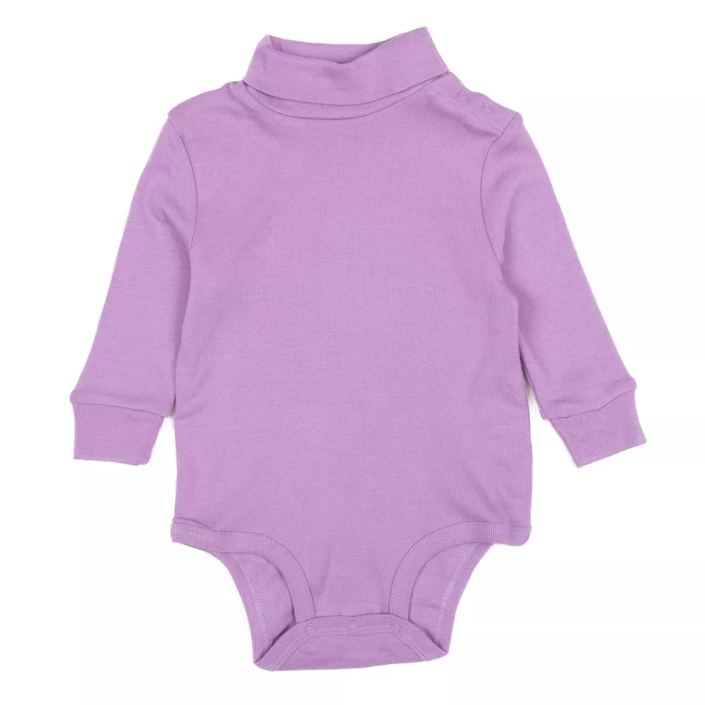 Leveret Baby Turtleneck Bodysuit Classic Solid Color - Image 5