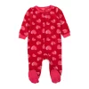 Leveret Kids Footed Fleece Pajama Heart