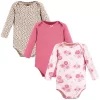 Hudson Baby Infant Girl Cotton Long-Sleeve Bodysuits, Blush Rose Leopard