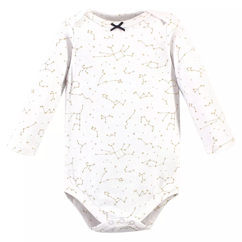 Hudson Baby Infant Girl Cotton Long-Sleeve Bodysuits, Dreamer - Image 4
