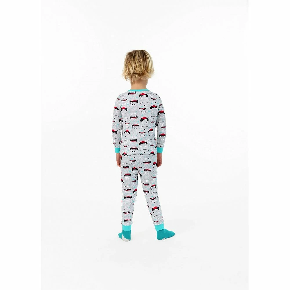 Sleep On It Infant/Toddler Boys Wacky Monster Snug Fit 2-Piece Pajama Sleep Set With Matching Socks - Image 3