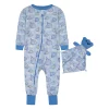 Sleep On It Infant Boys Hot Air Balloon Zip-Front Coverall Pajama with Blankey Buddy