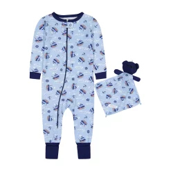 Sleep On It Infant Boys Tug Boat Zip-Front Coverall Pajama