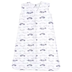 Hudson Baby Infant Boy Cotton Sleeveless Wearable Sleeping Bag, Sack, Blanket, Classic Cars