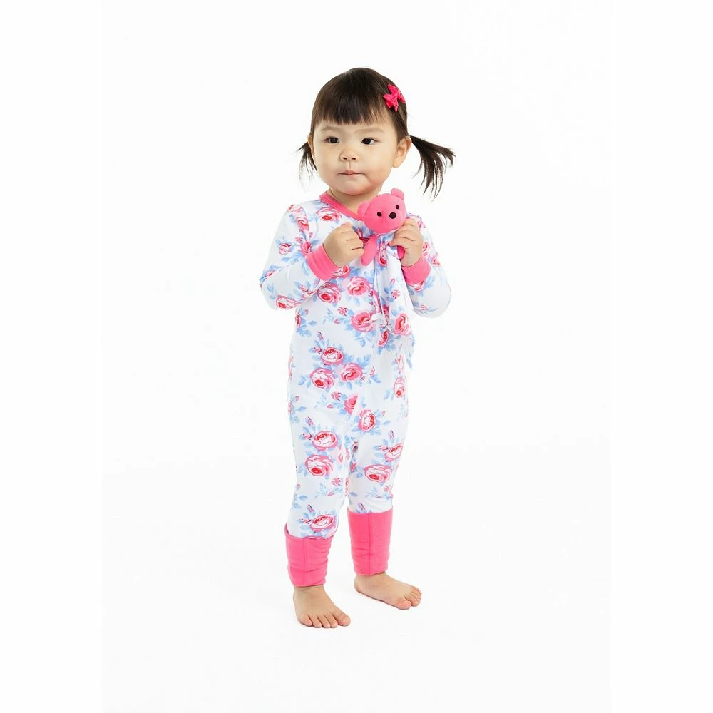 Sleep On It Infant Girls English Rose Zip-Front Coverall Pajama - Image 2