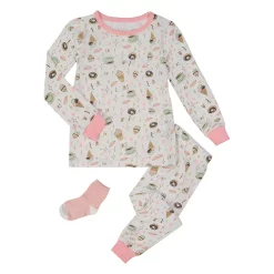 Sleep On It Infant/Toddler Girls Sweet Dreams Snug Fit 2-Piece Pajama Sleep Set with Matching Socks