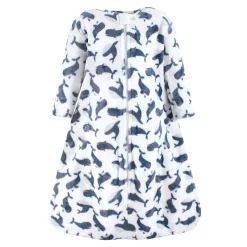 Hudson Baby Infant Boy Plush Sleeping Bag, Sack, Blanket, Long-Sleeve Whale