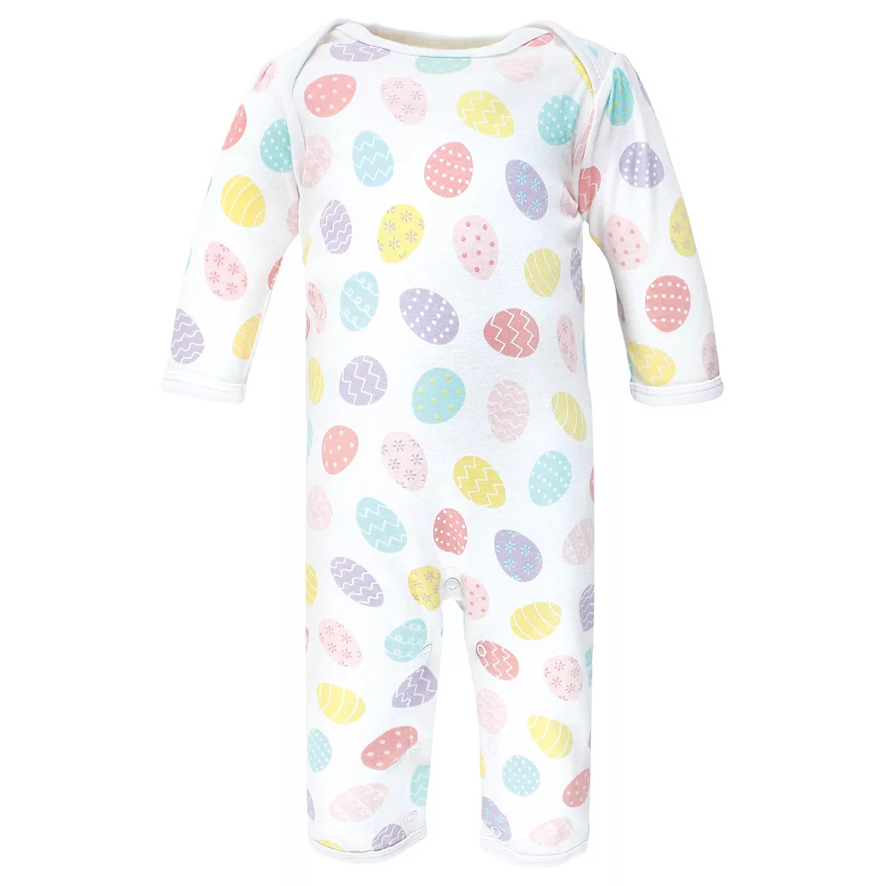 Hudson Baby Infant Girl Cotton Coveralls, Happy Easter - Image 4