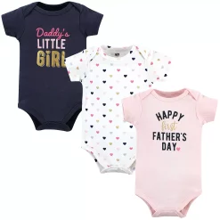Hudson Baby Infant Girl Cotton Bodysuits, Girl Fathers Day