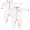 Luvable Friends Baby Girl Cotton Snap Sleep and Play 2pk, Bird