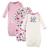 Touched by Nature Baby Girl Organic Cotton Gowns, Garden Floral