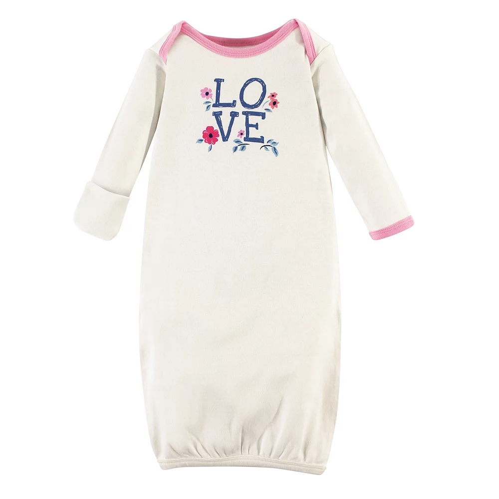 Touched by Nature Baby Girl Organic Cotton Gowns, Garden Floral - Image 2