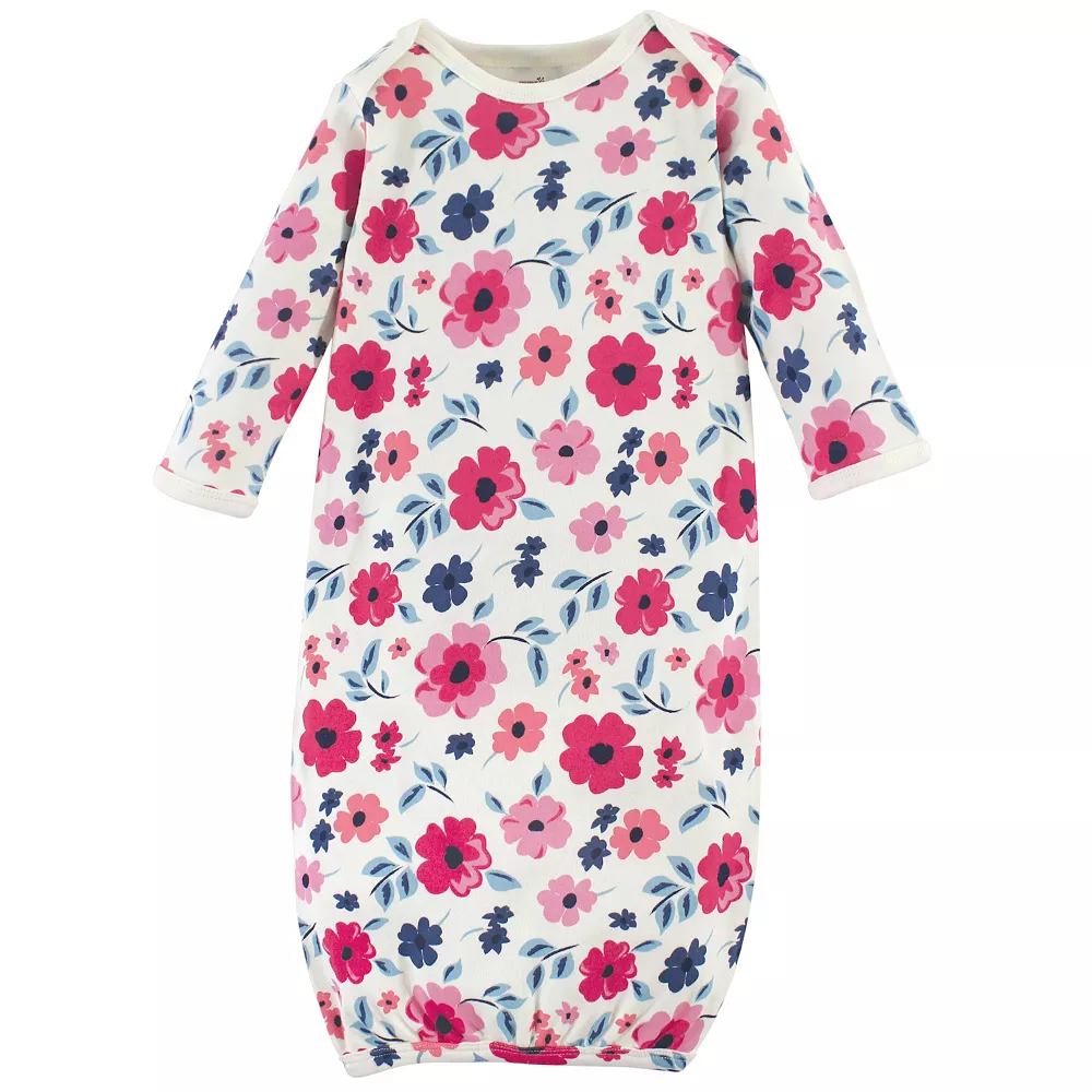 Touched by Nature Baby Girl Organic Cotton Gowns, Garden Floral - Image 3