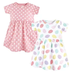 Hudson Baby Infant and Toddler Girl Cotton Dresses, Easter Eggs