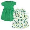 Hudson Baby Infant and Toddler Girl Cotton Dresses, Shamrocks