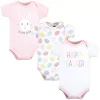Hudson Baby Infant Girl Cotton Bodysuits, Happy Easter