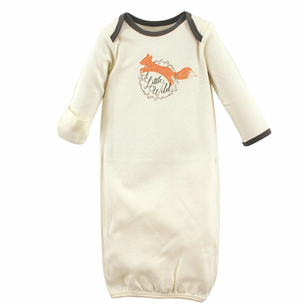 Touched by Nature Baby Boy Organic Cotton Gowns, Fox, Preemie/Newborn - Image 2