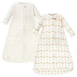 Hudson Baby Unisex Baby Cotton Long-Sleeve Wearable Sleeping Bag, Sack, Blanket, Neutral Giraffe