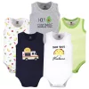 Hudson Baby Infant Boy Cotton Sleeveless Bodysuits 5pk, Taco Truck
