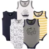 Hudson Baby Infant Boy Cotton Sleeveless Bodysuits 5pk, Sea Captain