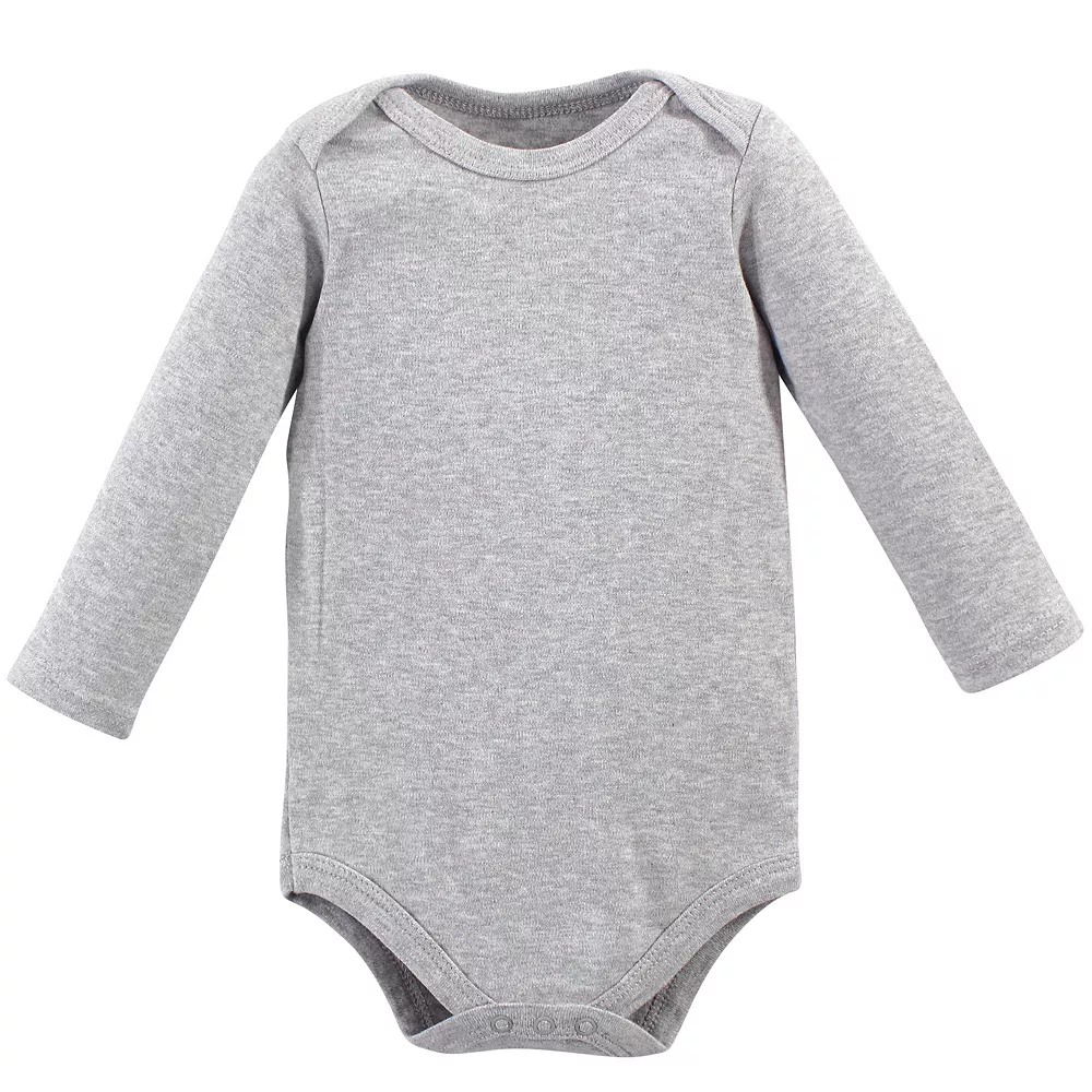 Hudson Baby Cotton Long-Sleeve Bodysuits 5pk, Gray Penguin - Image 2
