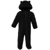 Hudson Baby Unisex Baby Fleece Sleep and Play, Black