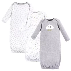 Hudson Baby Infant Cotton Long-Sleeve Gowns 3pk