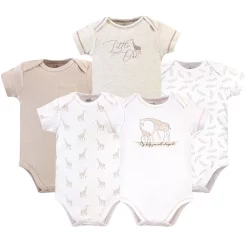 Touched by Nature Organic Cotton Bodysuits 5pk, Little Giraffe