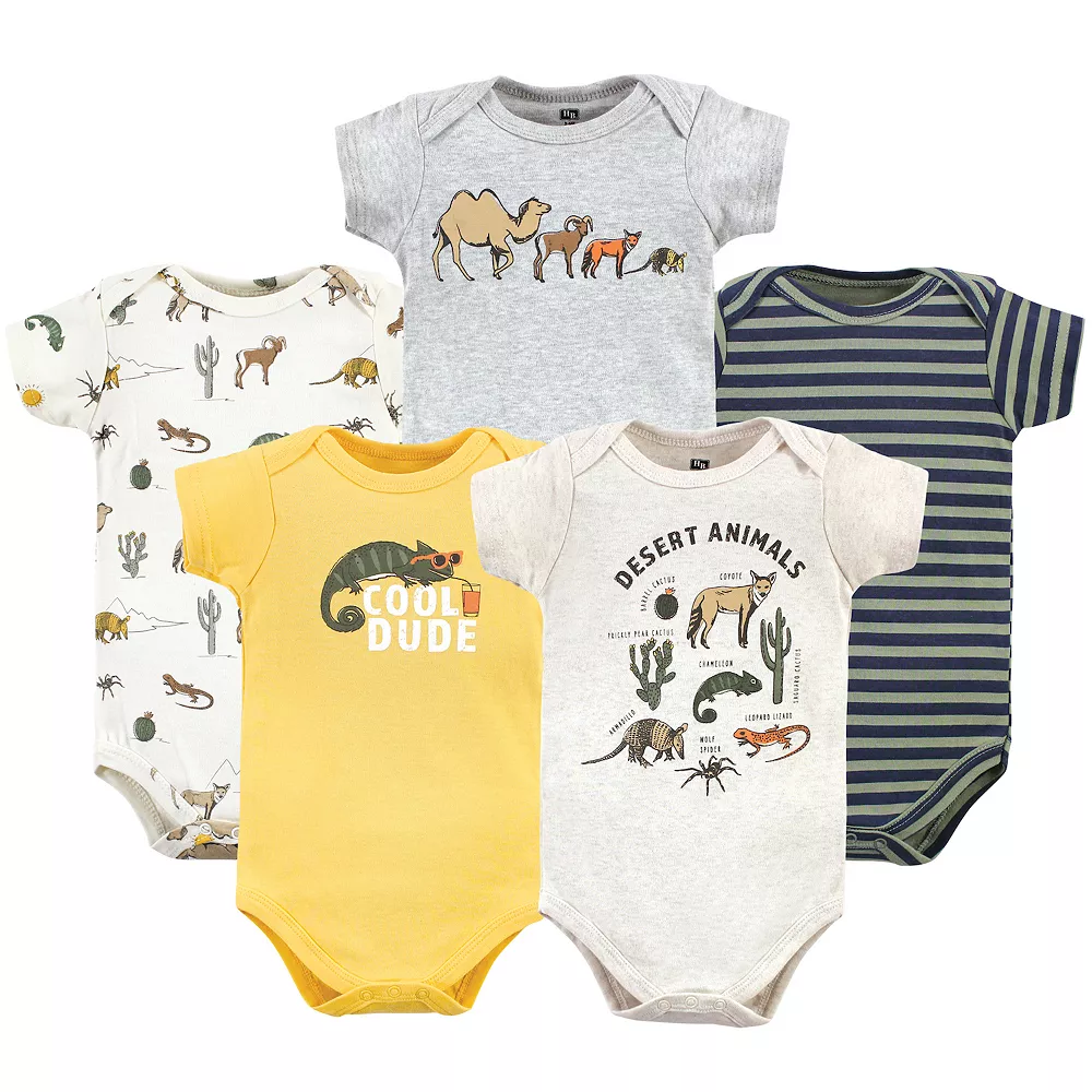 Hudson Baby Unisex Baby Cotton Bodysuits, Desert Animals