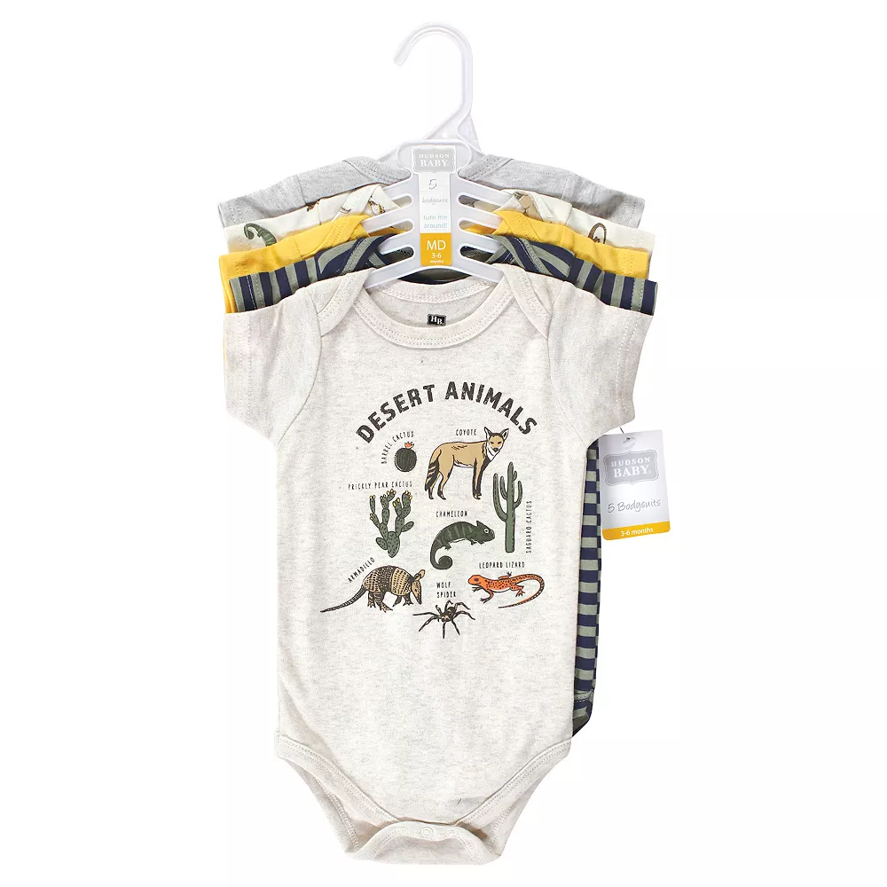 Hudson Baby Unisex Baby Cotton Bodysuits, Desert Animals - Image 2
