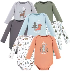 Hudson Baby Cotton Long-Sleeve Bodysuits 7pk, Woodland Friends