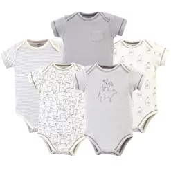 Touched by Nature Organic Cotton Bodysuits 5pk, Farm Friends